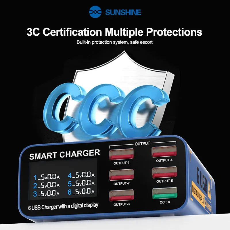 SUNSHINE QC3.0 fast Charging Compatible with Multiple Devices