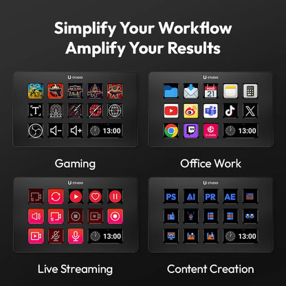 D200 Stream Deck – 13-Key LCD Macro Controller