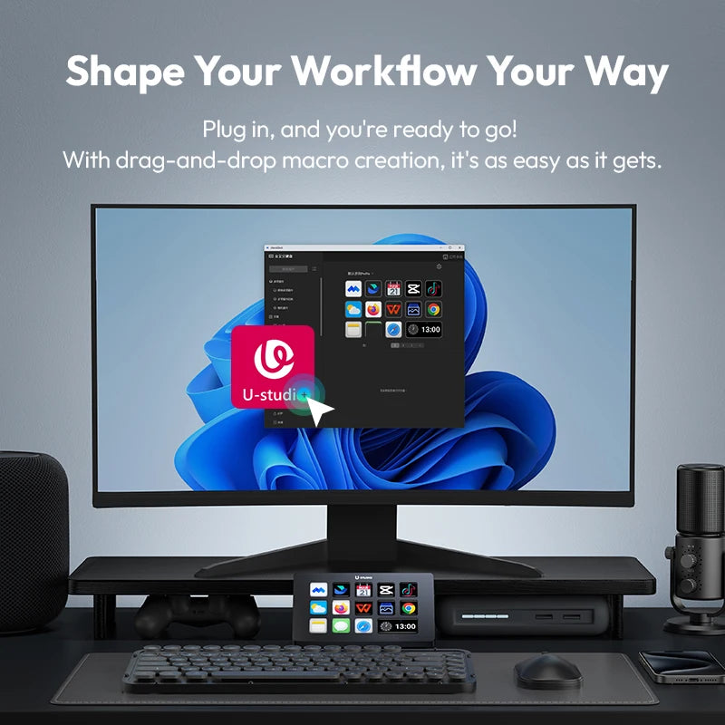 D200 Stream Deck – 13-Key LCD Macro Controller