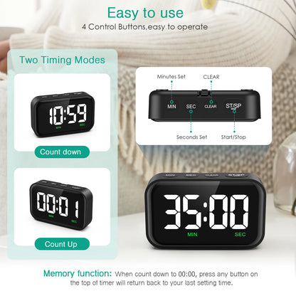 ORIA Magnetic Digital Timer – Countdown & Count Up