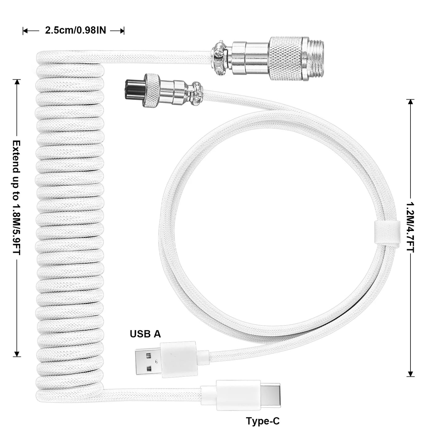 Mechanical Keyboard Coiled Cable